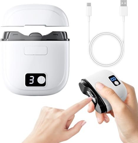 Coupe-Ongles Électrique, 2 en 1Coupe Ongles & Lime Électrique, Pas De Bruit, Coupe Ongle Electrique avec 3 Vitesses, Rechargeable par USB, Sécurité, Pour Bébés, Adultes, Personnes Âgées(Blanc)