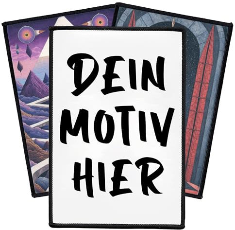 Individuell 5cm bis 20cm Rechteck Aufnäher | Personalisiert mit Wunschmotiv – Bild, Foto, Logo | Selbst gestalten Patch für Kleidung & Jacke | Custom Bedruckt Iron On Patches (10.2cm x 15.2cm)