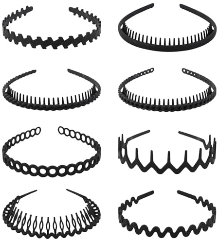 RoxNvm Serre Tete Homme, 8 pièces Bandeau Cheveux Homme pour Yoga Sport Plein Air Quotidienne