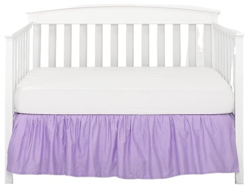 AYWTIUN Bettrock für Babybett Kinderbettrock mit weißen Oberlaken – 4 Seiten plissierten Rüschen for Jungen und Mädchen, Kleinkind-Kinderzimmer-Tagesdecke(Purple,70x140x36cm)