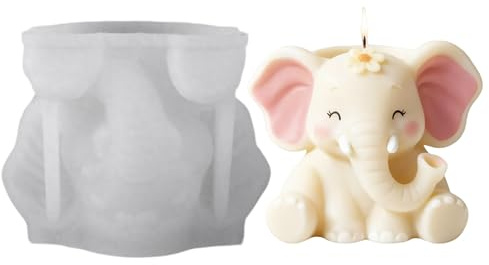 Silikonformen Gießformen Tiere, 3D Elefant Silikonform Kerzenhalter, Silikonform Tiere Gießformen Silikon Teelichthalter, Beton Kerzenhalter Gießform Elefant Epoxidharz für DIY Kerzen & Blumentöpfe