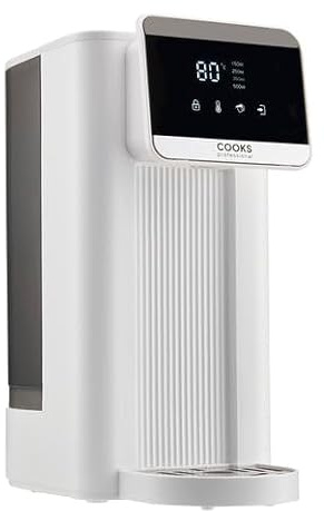 Cooks Professional 2.5L Digital Hot Water Dispenser | Energy Saving Fast Boil Electric Kettle | Adjustable Temperature & Dispense Volume | Descale Function & Water Filter | White