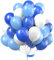 PartyWoo Blaue und weiße Luftballons, 100 Stück 12 Zoll königsblaue Luftballons, hellblaue Luftballons und weiße Luftballons, blau-weiße Partyballons für Jungen Taufe, Jungen Babyparty, Jungen 1.
