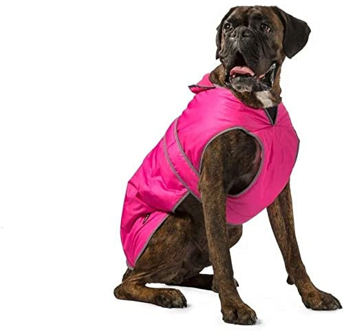 Ancol Muddy Paws All Weather Stormguard Dog Puppy Coat Pink - Waterproof Pet Jacket with Fleece Lining and Chest Protector - Elasticated Neck and Leg Straps - 30 cm Length up to 52 cm Girth - Small