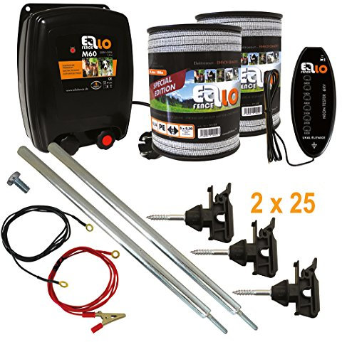 Ellofence Paddock Weidezaun Komplettset 230V komplett für 400m Pferdezaun