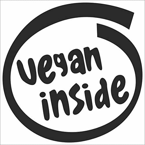 JINTORA - Autoaufkleber Tuning - Auto Aufkleber - vegan Inside - 99x99 mm - Auto Sticker Bus Fenster Heckscheibe Camper wetterfest Outdoor Sticker Auto Deko LKW Tuning Selbstklebend - schwarz