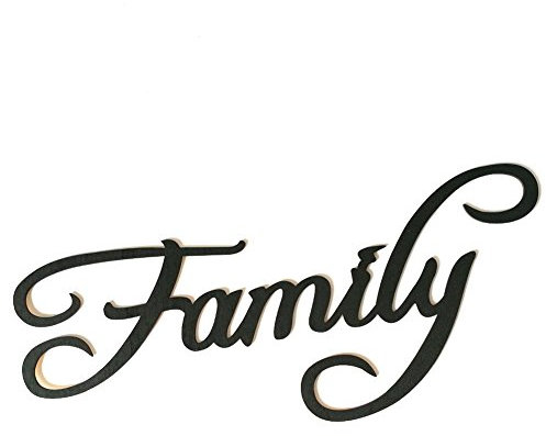 Ocamo Schwarzer Buchstabe aus Holz als Wanddekoration, elegante Hängeleuchte, Dekoration für Familie