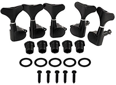 5PC Bass Tuning Pegs Tuners Machine Heads for 5 String Guitar Sealed 2L3R Keys BLACK