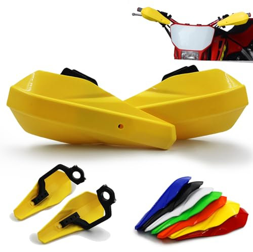 AnXin Handschutz Motorrad,Handprotektoren Motorrad, Handguards Motorrad Universal 7/8” 22 mm und 1 1/8” 28 mm für Sur Ron Dirt Bike Quad ATV Pit Bike Motocross Supermoto Enduro, Gelb