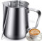 600ml Milchkännchen zum Milchaufschäumen Edelstahl, Milchkanne mit Messung Mark und Latte Art Pen 20oz für Barista, Milch Pitcher für Cappuccino, Latte Art,Espresso, Perfekt für Kaffeeliebhabe