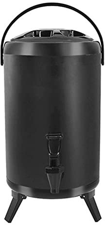 Distributore di bevande isolato in acciaio inossidabile, erogatore termico di bevande calde e fredde, per cioccolata calda, caffè, latte e succo d'acqua (10L, nero)