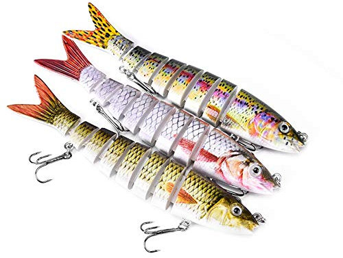3 Stück Wobbler Kunstköder Spinner Blinker Set AngelKöder für Hecht, Zander, Barsch, Forelle