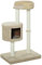 PawHut Arbre à Chats Style Cosy Chic griffoirs Jute Naturelle Niche Plateforme Peluche Courte Bicolore Beige café
