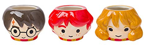 Silver Buffalo Harry Potter mit Hermine und Ron 3-teiliges Keramik-Mini-Becher-Set, perfekt als Zucker, Sahne oder Milch, 100 ml