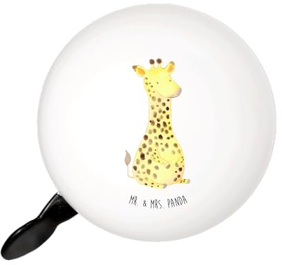 Mr. & Mrs. Panda XL Fahrradklingel Giraffe Zufrieden - Geschenk, Fahrradglocke, Laut, Afrika, große fahrradklingeln, Lenker, Abenteuer, Grosse