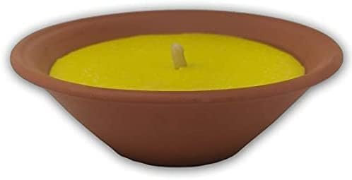 Rock and Baby - Bougie Anti-Moustique à la Citronnelle ø 17,5 cm. (6,89 in) - Pot en Terre Cuite Naturelle - Grande Bougie en Cire Parfumée - Durée 9 à 10 Heures