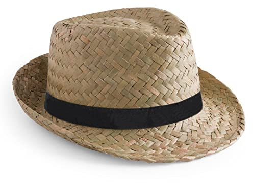 SILABA TONICA - Pack de 10 Chapeaux de Paille Personnalisables - Chapeaux Tyroliens pour Soirées à Thème et autres Événements - Disponibles en deux Tons - Choisissez la Couleur du Ruban