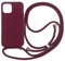 Ququcheng Funda Compatible con iPhone 13(6.1),Ajustable Collar Correa de Cuello Cordón Cuerda Carcasa TPU Bumper Silicona Skin Caso para iPhone 13(6.1)-Rojo