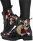 Minetom Damen Gothic Chelsea Boots Frauen Punk Stiefeletten Biker Boots Winter Knöchel Stiefel Mit Blockabsatz Gotisch Drucken Kurze Stiefel A Hase 39 EU