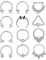 Zolure 16G Chirurgenstahl Septum Piercing Septum Nasenpiercing Horseshoe Piercing Ohrpiercing Septum Lippenpiercing Cartilage Ohrpiercing 8-10mm