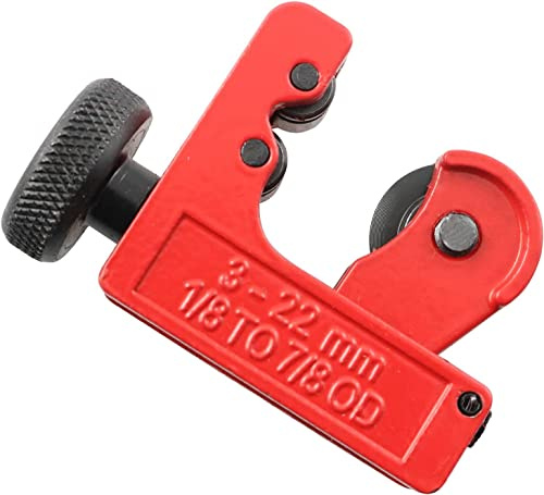 YXQ Mini coupe-flèche réglable de 3 à 22 mm pour tuyau en cuivre/tube en acier inoxydable, rouge