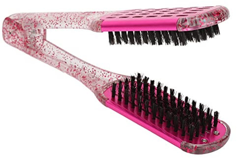 Cepillo Alisador de Doble Cara, Cepillo Alisador de Cabello Rojo Rosa, Peine para Peinar el Cabello, Peine de Peluquería, Peine de Doble Cara para Cabello Suave, Peine para Desenredar