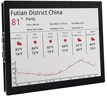 Waveshare 12.48inch E-Ink Display Module 1304×984 Resolution with Embedded Controller SPI Interface Red/Black/White Three-Color E-Paper Display Screen