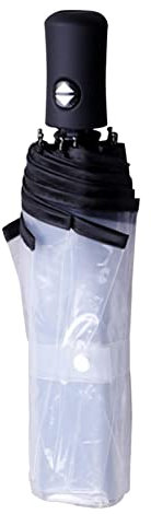 Faltbarer Regenschirm, transparent, vollautomatisch, langlebig, für den Außenbereich, dreifach faltbar, Reise-Regenschirm, kompakter transparenter Regenschirm für Outdoor, Reisen, Angeln