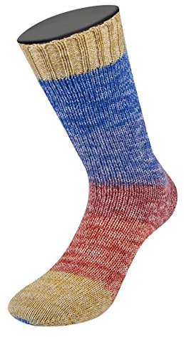 Lana Grossa Gomitolo Meilenweit 4019 - Blau/Senfgelb/Orange/Braunrot