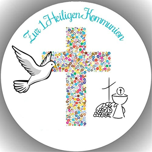 Zur Kommunion für deine Torten, Essbares Foto für Torten, Premium Esspapier, Tortenaufleger Ø 20cmKommunion Nr. 9