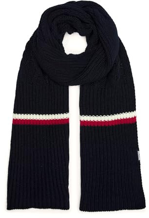 TOMMY HILFIGER TH Monotype Chunky Knit Scarf Space Blue