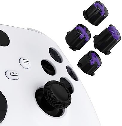 eXtremeRate Tasti ABXY Ricambio per Xbox Series X S Controller,Tricolore Pulsanti Frontali A B X Y per Xbox One S X/Elite V1/Elite Series 2 Controller-Viola&Nero