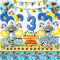 101 Pcs Anniversaire Vaisselle Kit, 3 ans Décoration Anniversaire Ballon, Vaisselle de Fête Comprend Flatwares, Tasses, nappes, Serviettes, Kit Décoration de Fête Anniversaire pour