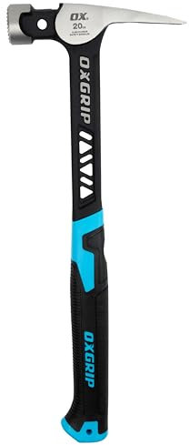 OX Pro Ultrastrike Rahmenhammer, robuste Schlagkraft, vibrationsdämpfender, überbrückter Hals, ultimative Haltbarkeit, einteiliger Stahlgriff, ergonomischer, rutschfester Griff und verbesserte