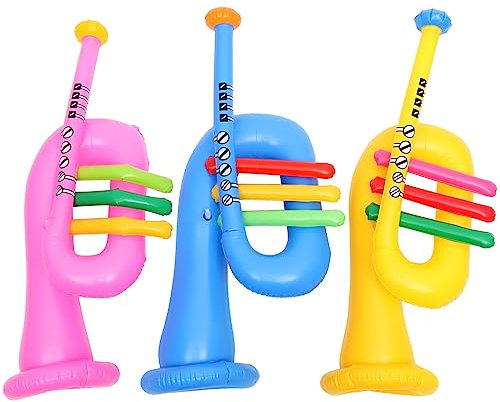 ibasenice Kreative Aufblasbare Musikinstrumente – 3-teiliges Trompetenspielzeug Für Kinder Wiederverwendbare PVC-Instrumente Für Partys Partyzubehör Für Kinder