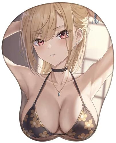 PUrar My Dress-Up Darling Tapis de Souris Anime Girl Sexy 3D - Tapis de Souris Big Chest avec Repose Soft - pour PC Ordinateurs Portables