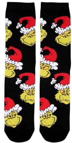 United Labels Grinch Socken für Herren, Schwarz, 43-46, Herrensocken lustig, Weihnachtssocken, Grinch Strümpfe