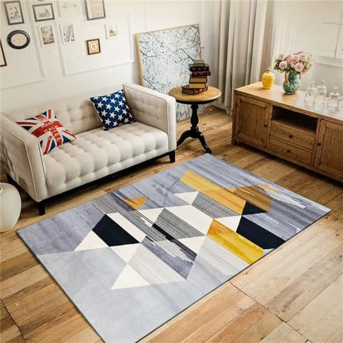 RUGMRZ Waschbarer Teppich Moderner Modesalon lauferteppich flur lang 37 Grau Zimmer Teppich Auslegware Teppichboden waschbarer Teppich bad teppiche170x240CM