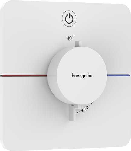 hansgrohe ShowerSelect Comfort Q - Thermostat Unterputz, Armatur mit Sicherheitssperre (SafetyStop) bei 40° C, Thermostat, Mischbatterie für 1 Verbraucher, Mattweiß