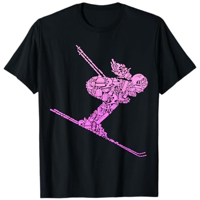 Ski Skifahren Skifahrerin Damen Mädchen T-Shirt