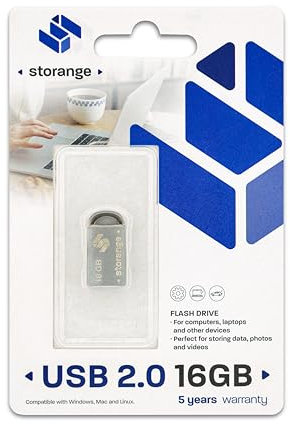 STORANGE Clé USB 16 Go 2.0 Mini Argent