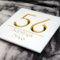 K Smart Sign | Bellissima S1 F31 | 180mm x 180mm | Acrylic 3d Laser Cut Contemporary house sign door number plaque address signs with Mirror and Marble Numbers (Matt White & Gold Mirror)