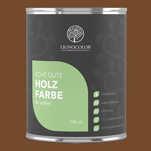 Lignocolor Holzfarbe Außen matt | wetterfeste Farbe für den Außenbereich (Hellbraun matt, 2,5L) | hochdeckend & hochbeständig