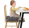 TOTIDYH Toddler Booster Seat for Dining Chair, 10cm PU Washable Baby Booster Seat for Dining Table, Table Booster Seat for Toddler with 2 Adjustable Straps, Portable Travel Booster Cushion(Grey)