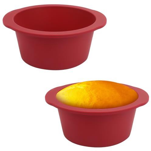 2 Piezas Moldes Silicona Redondos, 10cm Moldes Silicona Reposteria Redondo Molde Bizcocho Silicona Molde Bizcocho Antiadherente Molde Silicona Bizcocho para Postre, Pastel