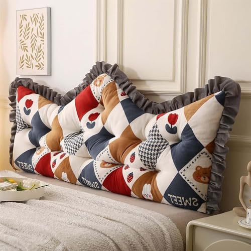 Bett Kopfteil Kissen Weiches Komfortables Rückenkissen Bett 90/120/150/180/200cm Lesen Kissen Kopfteil Entfernbar Gepolstert Bett Rückenlehne Waschbar Betten Sofa Rückenpolster(K,180x65cm/70x25in)