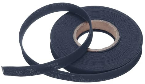 QUARKZMAN 12 mm Einzelfalz Schrägband Polyester Nahtband Gurtband Stoffband für Nähen, Säumen, Quilten, Einfassen, Handwerk (Marineblau 9 m)