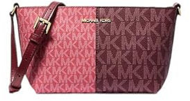 Michael Kors Jet Set Kleine Umhängetasche mit zweifarbigem Logo, Oxblood Multi, Small