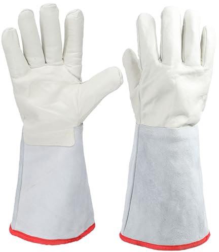 Tiefkühlhandschuhe, 39cm Kryo Handschuhe, Trockeneis Handschuhe Schutzhandschuhe Kühllager-Sicherheitsgefrorene Handschuhe Feste Cryo Handschuhe für Flüssigen Stickstoff, Trockeneis, Kühllagerung