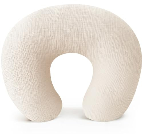 Konssy Muslin Nursing Pillow Covers, 100% Cotton Soft & Adorable Covers for Breastfeeding Pillows, Slipcovers for Newborn Baby Boys & Girls